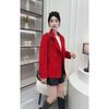 Stylish Double-faced Velvet Coat for Women, Short Petite Slimming Autumn and Winter Outerwear with Fashionable Lapel