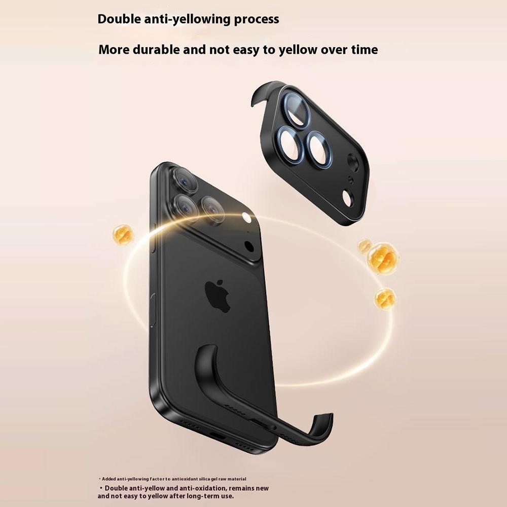 For iPhone 17 Pro Frameless Case Corner Edge Protection TPU Silicone Cover with Camera Lens Protector