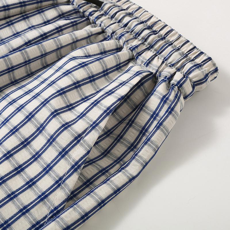 Men's Plaid Casual Shorts, Elastic Waist Drawstring Summer Lightweight Beach Shorts (M-5XL)