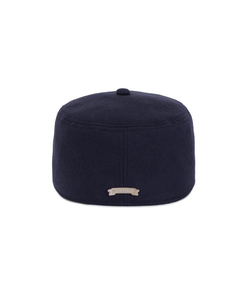 Bajal Leaf Chain Vz Monogram Pillbox Cap Navy