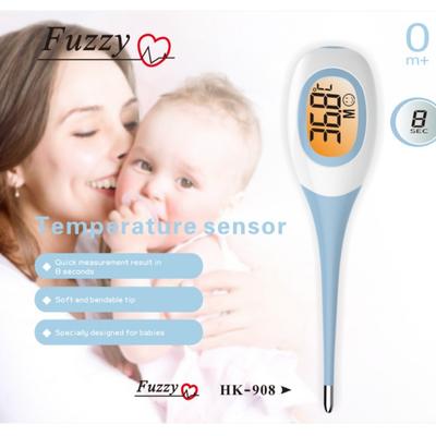 Üst Düzey 8 Saniyede Hızlı Termometre Elektronik Termometre İnsan Ağız Termometresi Geniş LCD Üç Renkli Yumuşak Uçlu Termometre