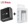 55W QC 3.0 Six-Port Fast Mobile Charger with PD, USB Ports, EU/US/UK Compatibility