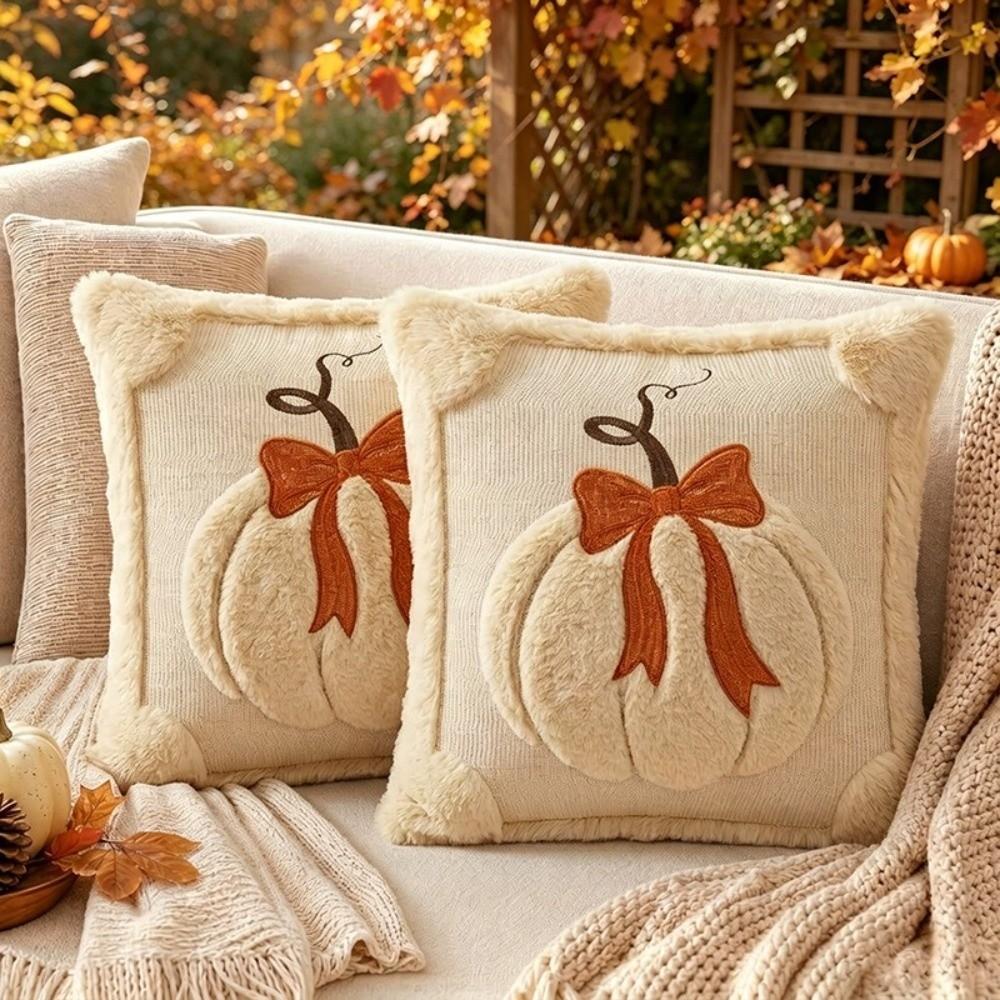 Pumpkin Tufted Cushion Cover 45x45cm Plush Pillow Covers New Throw Pillow Cover Fall Decor