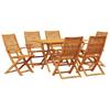 Garden Dining Set 7 Pcs Brown Solid Acacia Wood