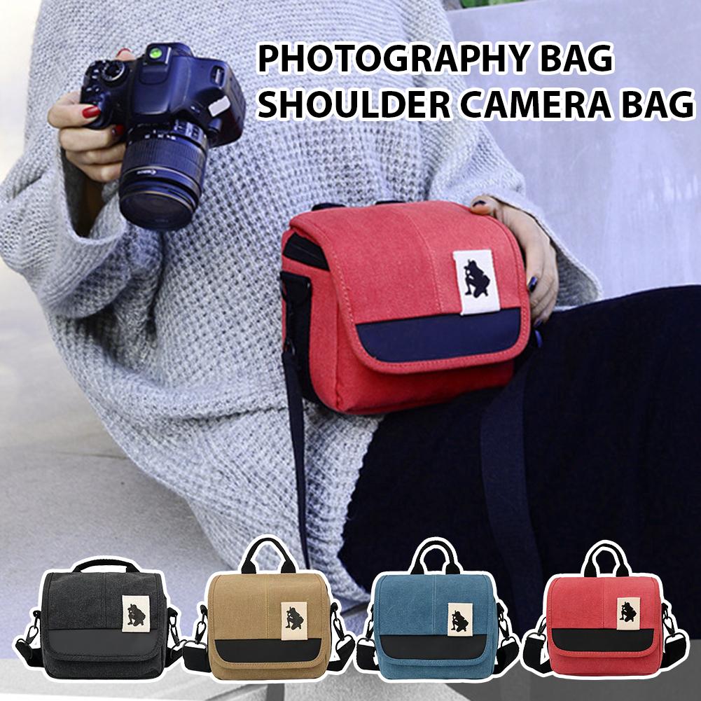 Canvas Camera Shoulder Bag For Canon R100 R10 R50 R8 R7 RP 250D 200D M200 M50 SX70 SX60 Nikon ZFC 18-55mm Lens Case Bag