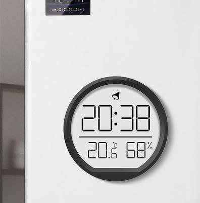 Thermometer Hygrometer Clock, Temperature Humidity Meter Clock Indoor Electronic Alarm Clock for Home, Office, Livingroom