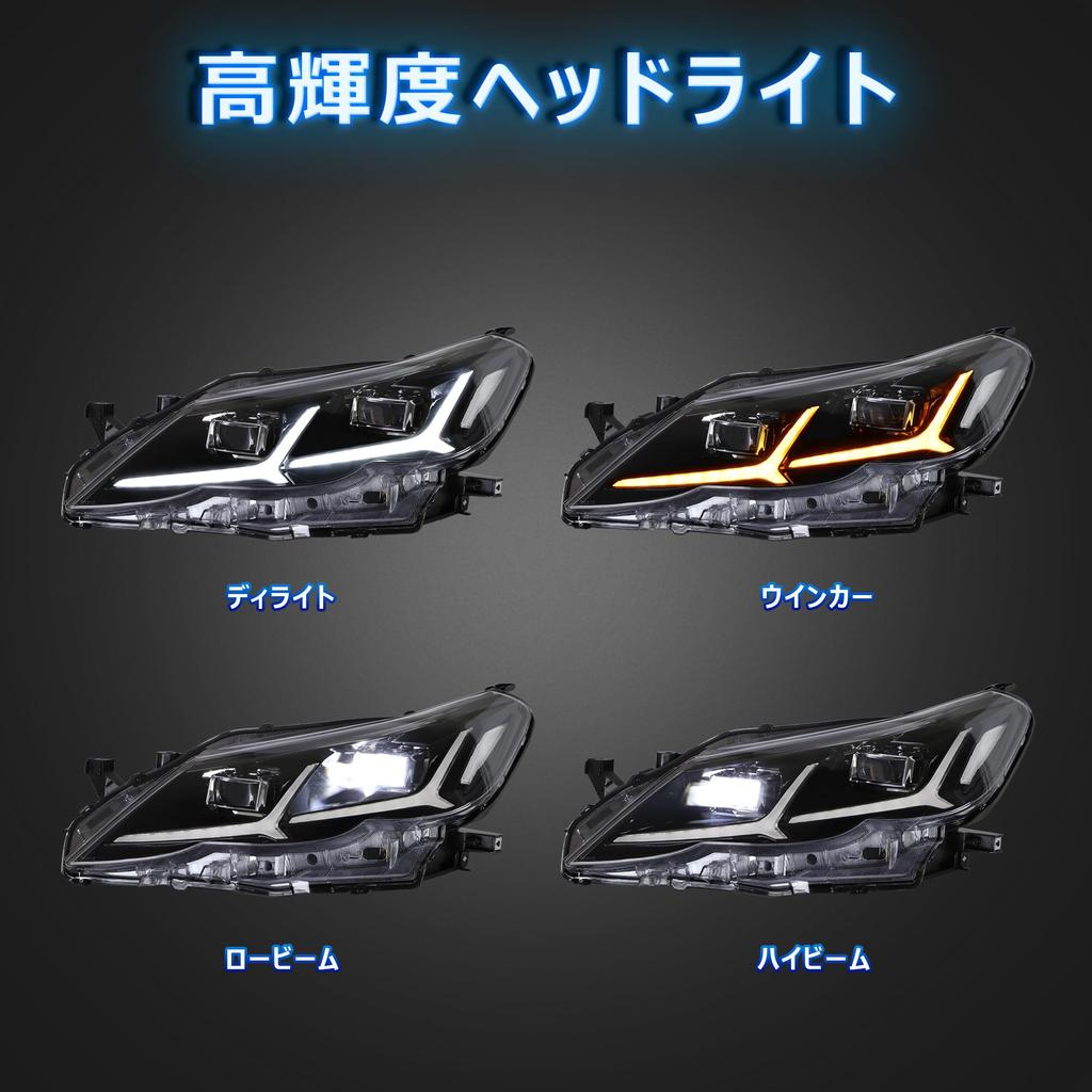 VLAND Toyota Mark X GRX130 Headlights with Flowing Turn Signals and Opening Set of 2 and for Toyota Mark Generation (Pre-facelift) (GRX133/GRX135)