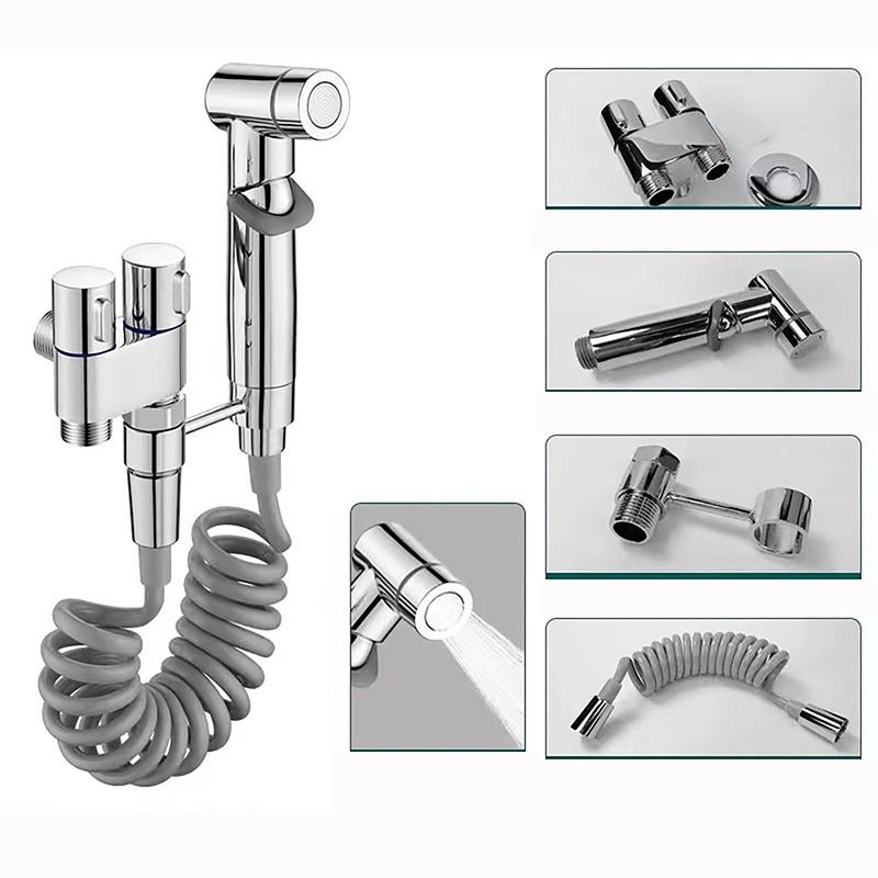 

4PCS/set Toilet Bidet Sprayer Set Sprayer Guns Shower Handheld Hand Bidet Faucet Bath Tap Hand Sprayer Shower Head Self Cleaning
