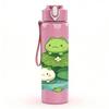 1PC Lotus Pond Frogs 750ml Color Plastic Sports Water Bottle Leakproof Flip Straw Lid Suitable for Sports Office Home Use