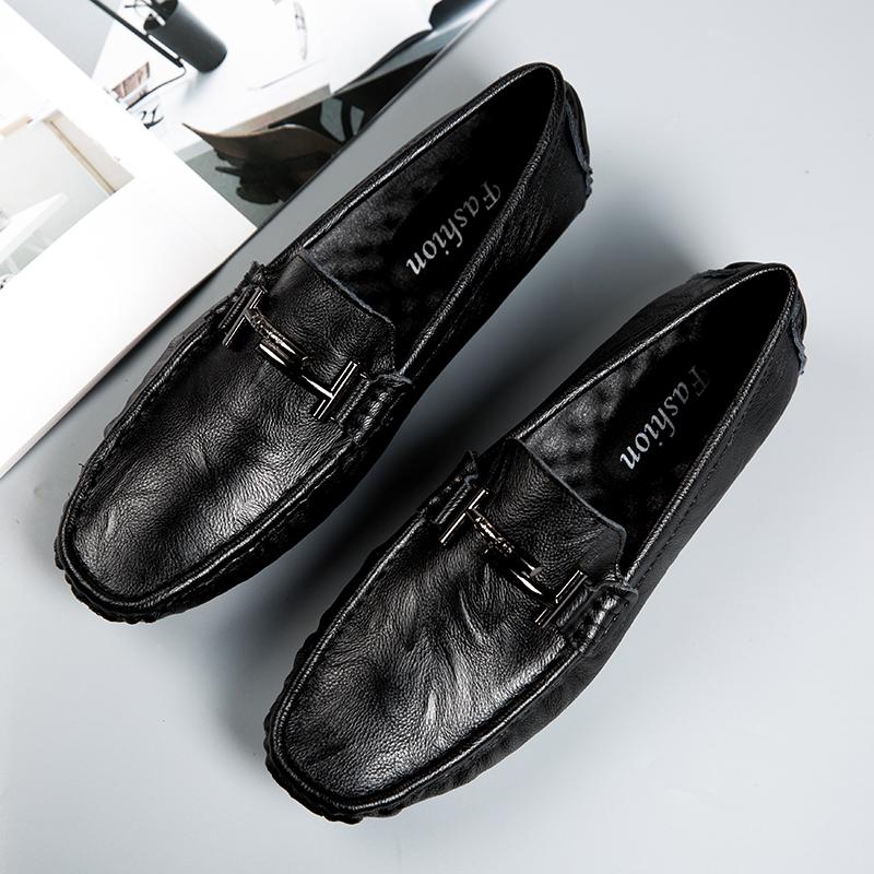 Mens Slip on Shoes Man Moccasins Men Loafers Real Leather Soft Shoes Flats Driving Shoes Mens Shoes Formal Handmade Leisure Walk