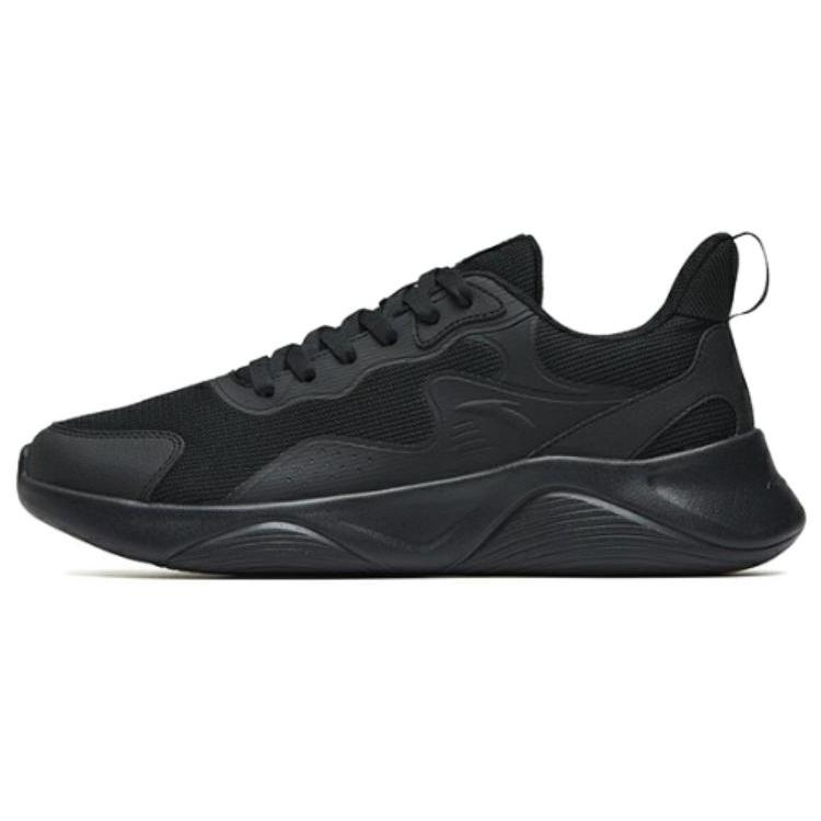 New Anta Anti Slip Wear Resistant Low Top Running Shoes Men's Black 912245526-4