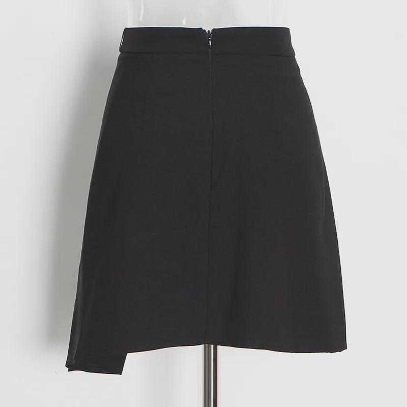 2025 Korean Women's Fashion: Irregular Solid Color Lapel Shirt + Short Skirt Suit
