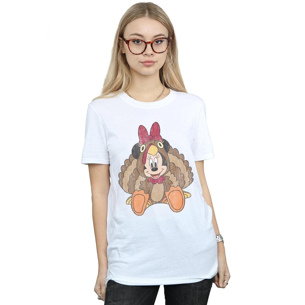 Disney Damen Minnie Maus Thanksgiving Truthahn Kostüm Baumwolle Boyfriend T-Shirt