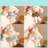 Princess Style Cartoon Bunny Plush Toy With Keychain For Girls Gift And Bag Decor