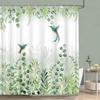 Sage Green Shower Curtain Plant Botanical Eucalyptus Leaf Watercolor Greenery Leaves Floral Bath Curtains Fabric Bathroom Decor
