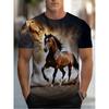 Fashion Men's Crew Neck Short Sleeve 3D Casual Color Printing Casual Short Sleeve Crew Neck T-Shirt