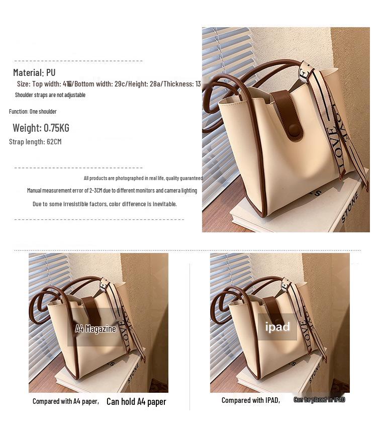 Damen Schultertasche mit großem Fassungsvermögen für den Frühling - Trendige, modische Tragetasche mit Textur