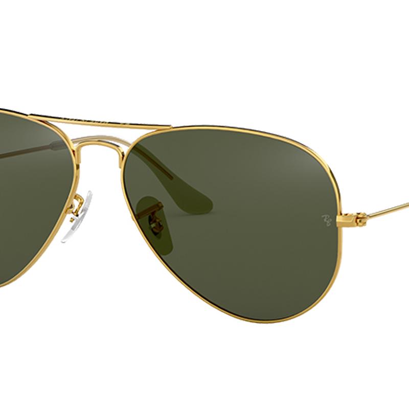 Ray-Ban Gold Rim Green Lenses Alloy Round Sunglasses for Men