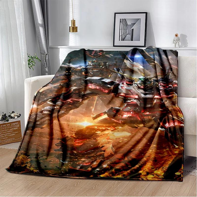 

HD Robot GUNDAM Cartoon Soft Flannel Blanket for Bed Bedroom Sofa Picnic,Throw Blanket for Cover Office Christmas Gift Kids 75x90cm( 29x35in )