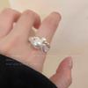 Pearl Zircon Open Ring Women'S French Index Finger Ring Niche Design Light Luxury High-End Ring
