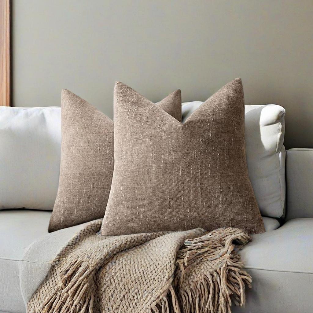 Nordic Chenille Cushion Cover - Chenille Yarn-dyed Pillow for Sofa or Bed.