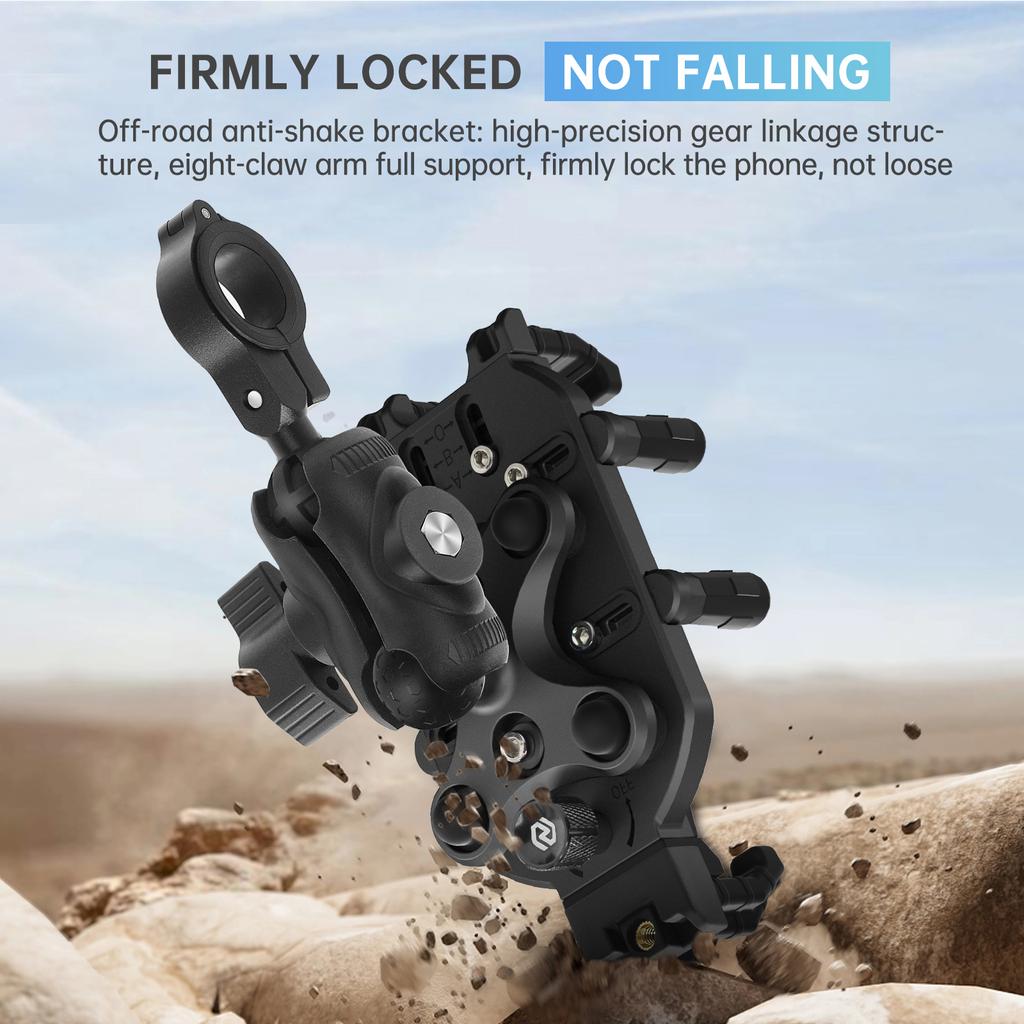 Motorcycle Bicycle Handlebar Phone Bracket QC3.0 USB Charging Mount Stand Holder