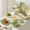 Ceramic Tableware Light Luxury Nordic Style Bowls, Spoons, Household Cream Housewarming Simple Rice Plate Set Light Luxury Style