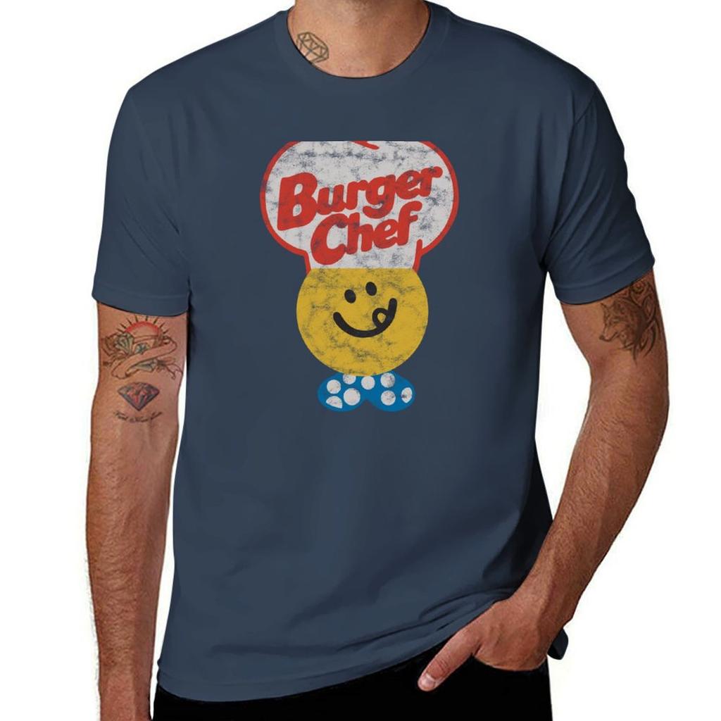 Burger Chef Tshirt Weathered Version Defunct Fast Food Chain Tshirt Sun Protective Outdoor Tee Top Tshirt