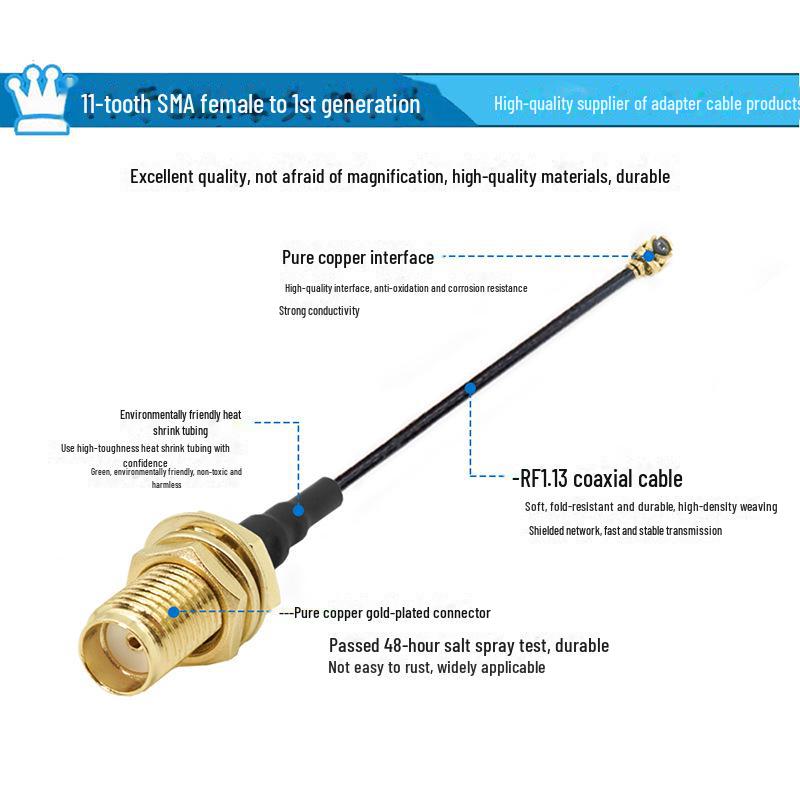 1. Gen IPEX zu SMA Buchse RF Koaxial-Adapterkabel (RG1.13)