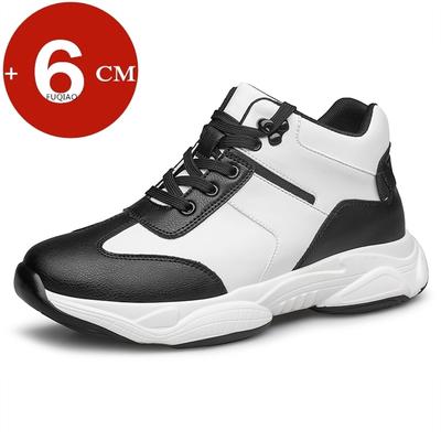 Scarpe da Uomo Casual in Pelle con Zeppa Nascosta Scarpe Sportive Rialzanti per Uomo Soletta Rialzante Scarpe Alte 6CM Sneakers Rialzanti