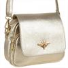 Borse In Pelle Leather Messenger Bag with Gold Bow Tie