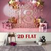 2D Flat Print Rose Gold 18th Birthday Tapestry Backdrop for Milestone Party