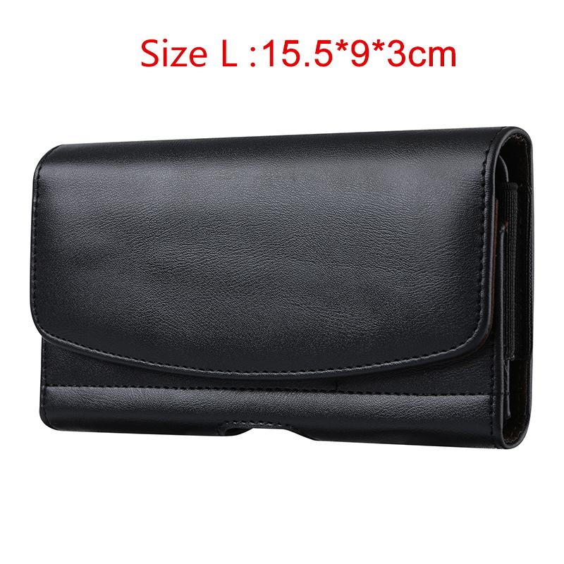Universal Leather Phone Holster Belt Case Mobile Phone Bag For iPhone 14 13 Samsung Huawei Xiaomi Men Waist Bag Pouch