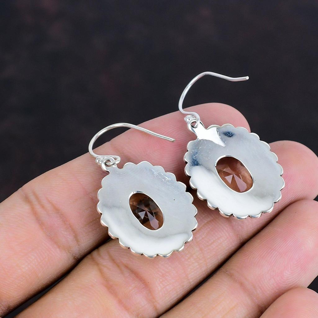 Faceted Morganite Earrings Gemstone Earring Vintage Jewelry 925 Sterling Silver Earring Handmade Jewelry Brand New Earring Gifts For Mother