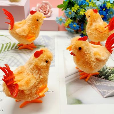 Big Rooster Wind-Up Toy Chicken Clockwork Plush Jumping Toy Easter Gift Kids Toy