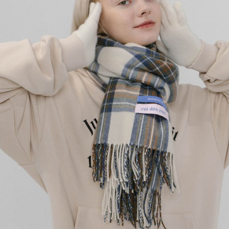 

ROIDESROIS Classic Easy-Touch Check Muffler (16 Colors) Mint chocolate