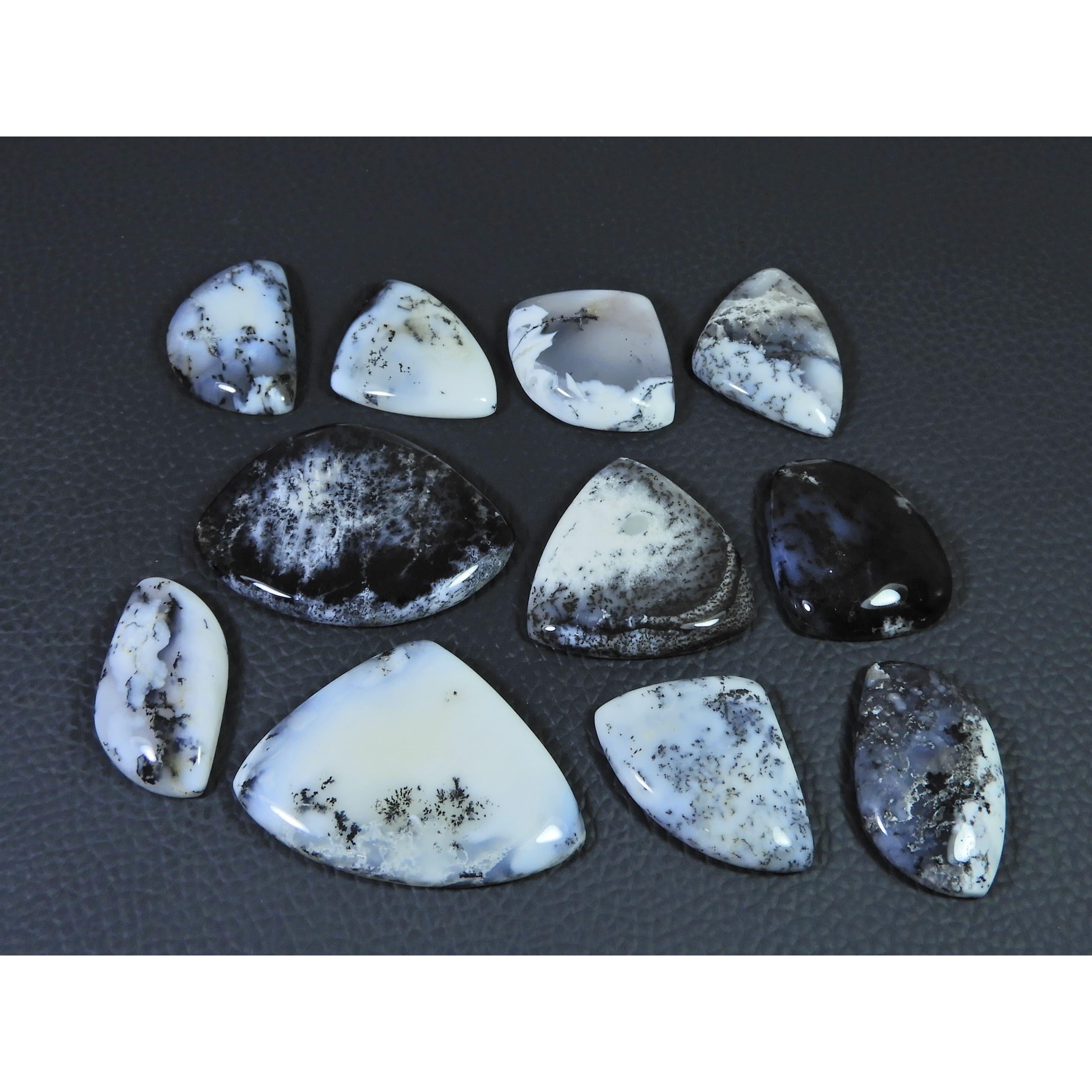326Cts. Natural Dendrite Opal Agate Fancy Cabochon Loose Gemstone 11Pcs Lot C-2002