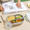 Stainless Steel Thermal Lunch Box Microwave Safe 2/4/5 Grids with Cutlery Set Panda for Adults Kids for Children School Picnic