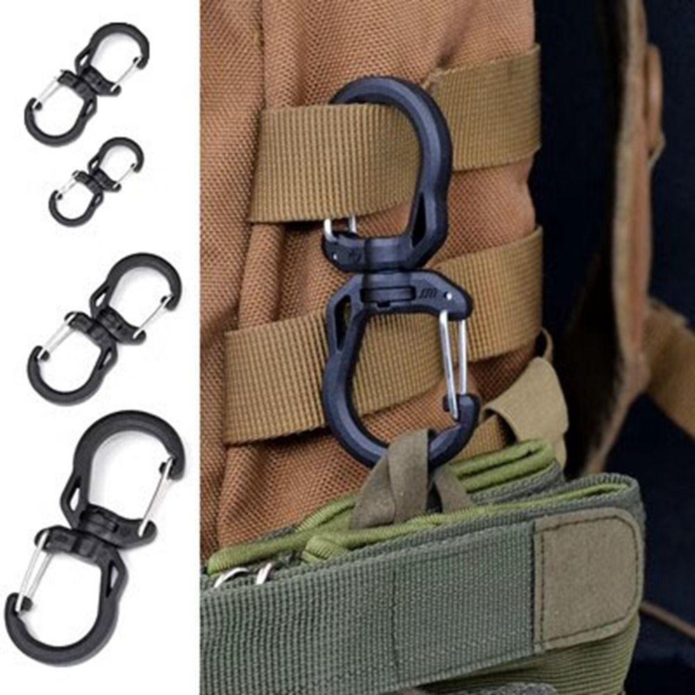 

Multifunctional Double Head Buckles Black Keychain Climbing Carabiner Outdoor Tool