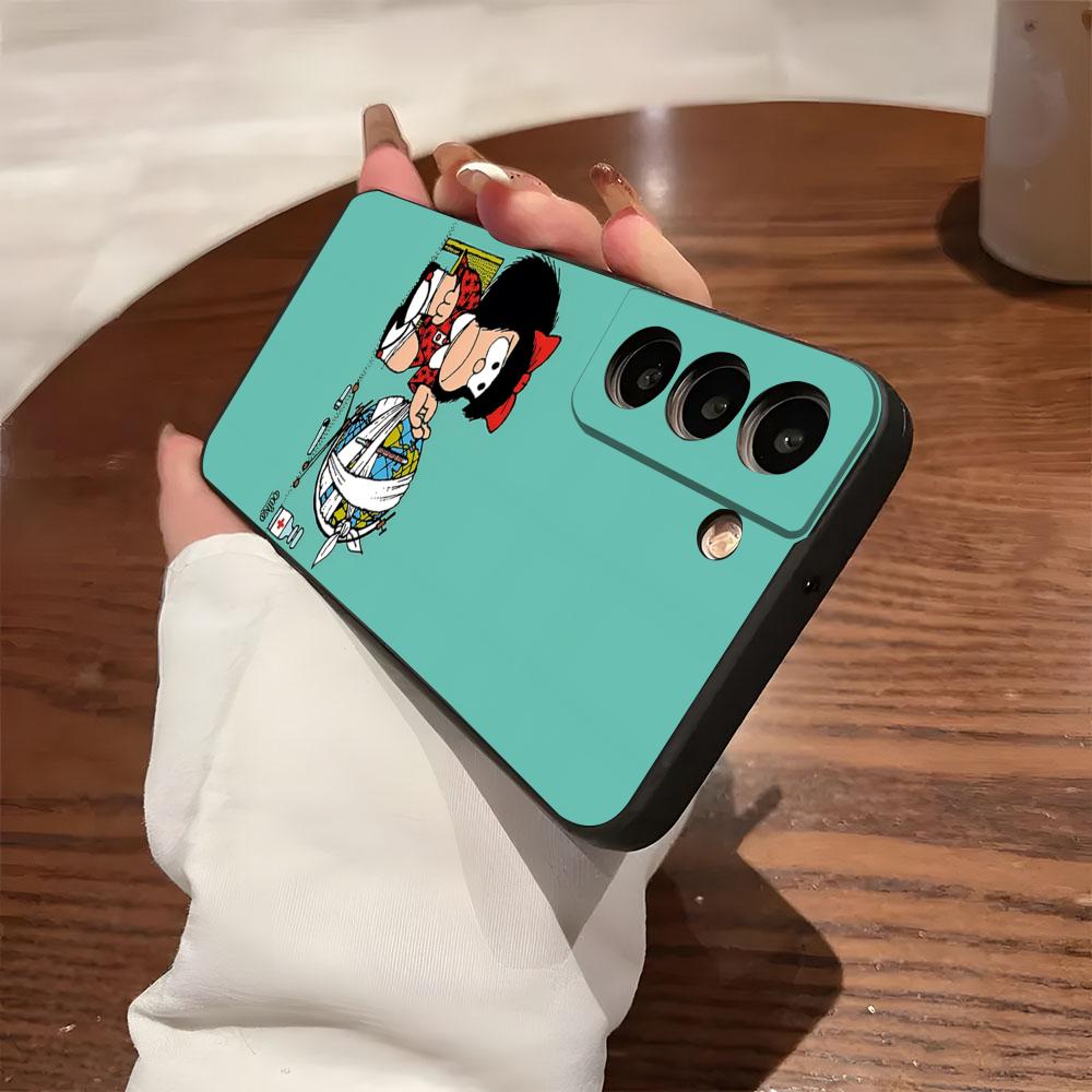 Anime M-Mafalda Phone Case For Samsung S26 S25 S24 FE S23 S22 S21 Plus S20 Ultra Note20Ultra Black Soft Shell