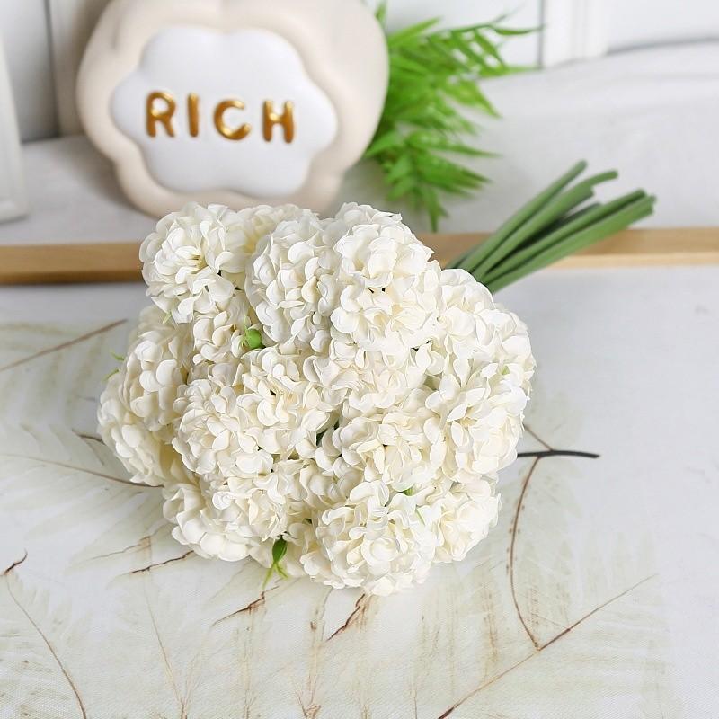 27Heads 30cm Artificial Hydrangea Bouquets Fake Flowers Bridal Bridesmaid Holding Flowers Photograph Props Wedding Party Garden Home Decoration