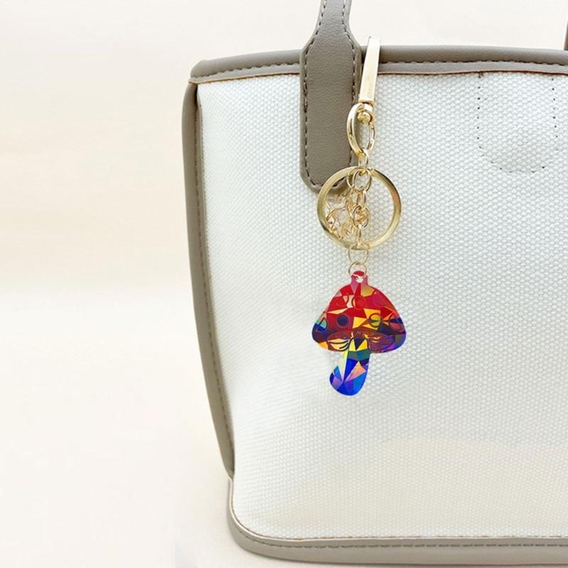 Mushroom Keychain Mold Cute Shiny Glossy Mushroom Shape Silicone Casting Molds with Hole for DIY Keychain Pendant