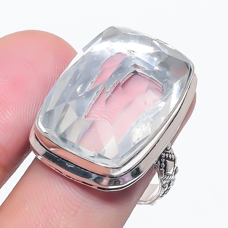 

White Topaz Gemstone 925 Sterling Silver Jewelry Ring Size 8