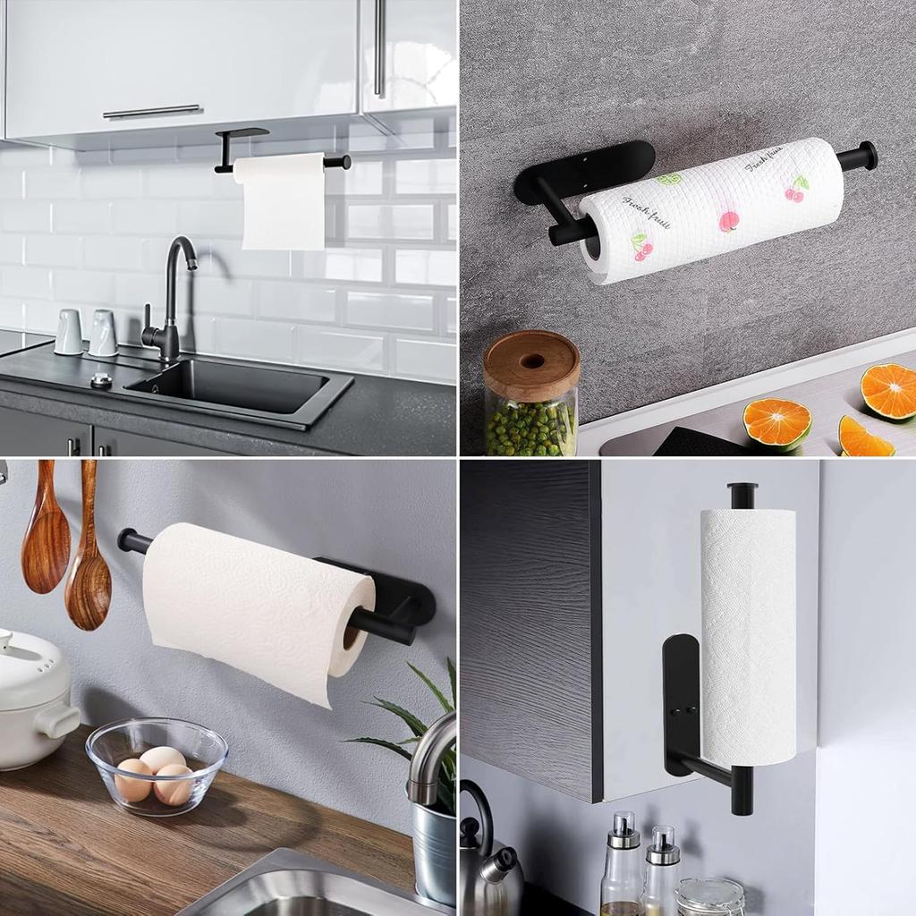 Kitchen Roll Paper Holder Adhesive Stainless Steel Toilet Paper Holder Under Cabinet Paper Roll Holder for Kitchen Storage