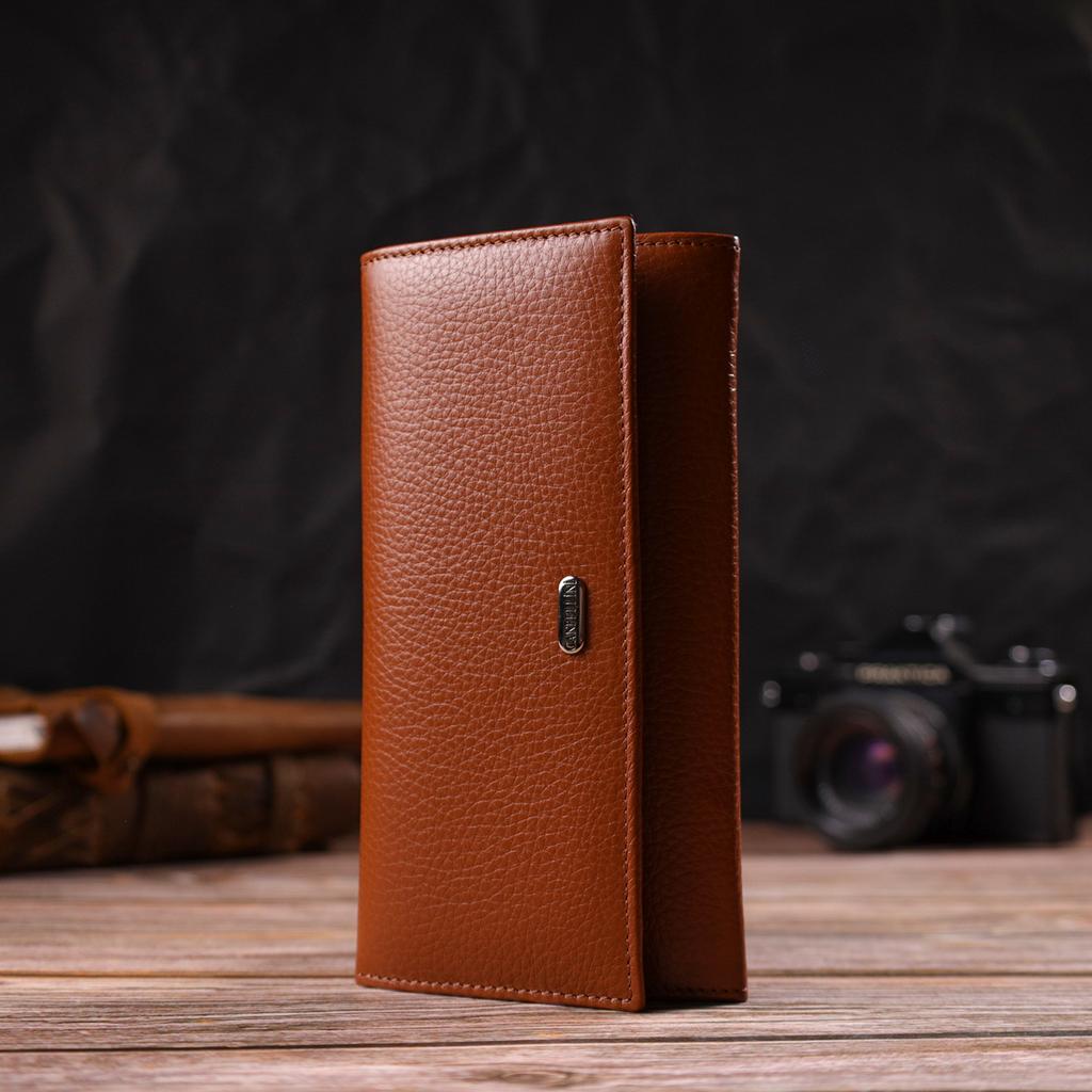 Bequeme Damenbrieftasche aus echtem Leder CANPELLINI 21829 Braun