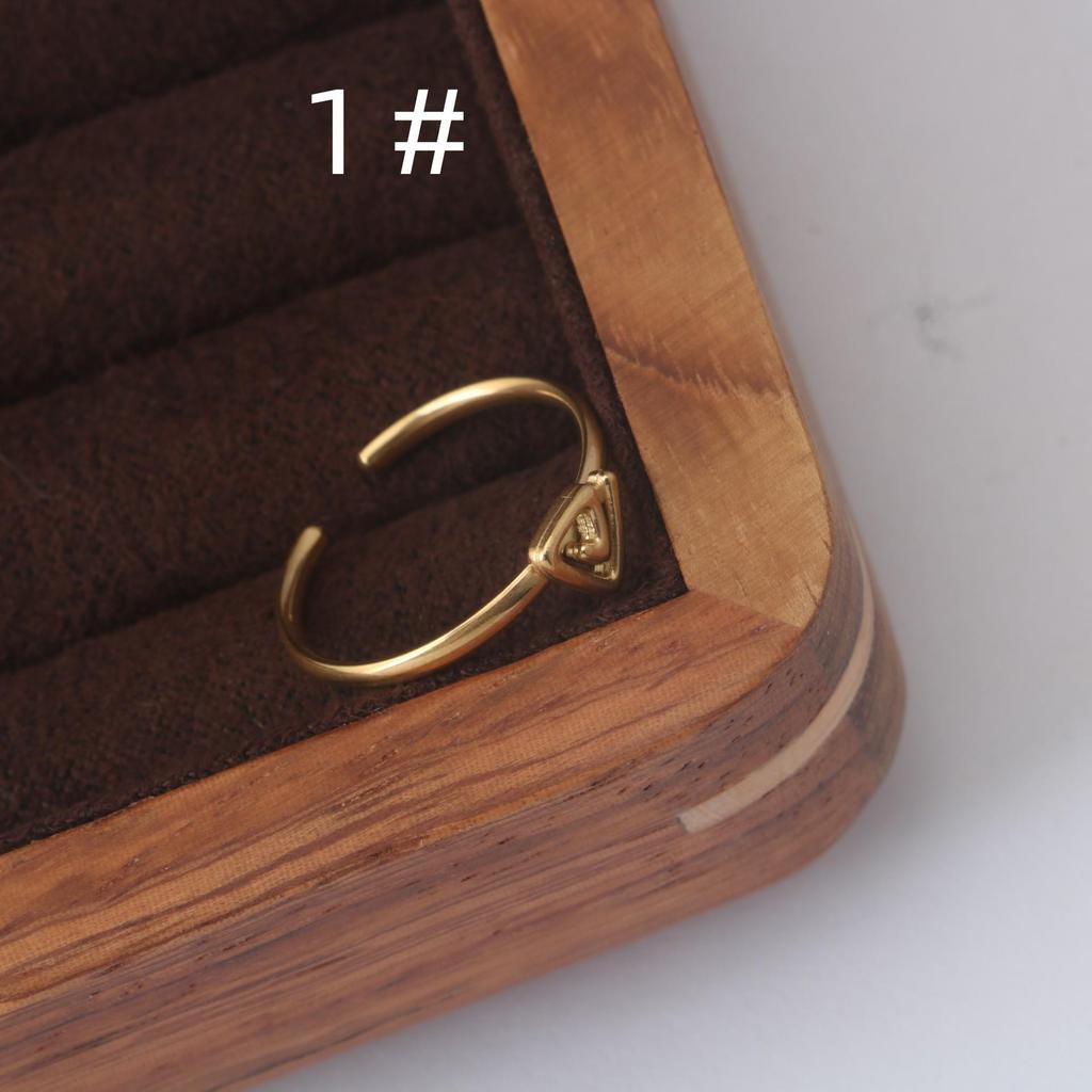 Adjustable 18k Gold Titanium Steel Geometric Ring with Hollow Stars and Moon Design for Women