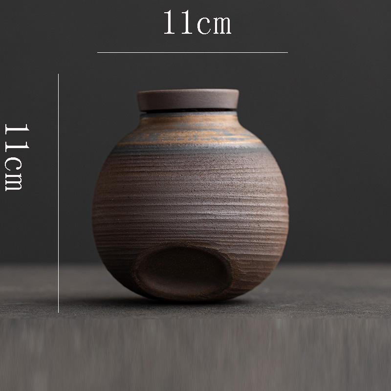 European Ceramic Sealed Jar Stoneware Tea Jar Vintage Candy Nut Coffee Bean Medicinal Herb Storage Bottle Household Jewelry Box