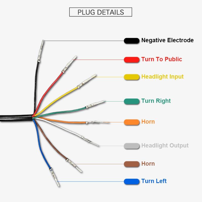 1 Set Electric Bike Front Light Rear Light Dk336 Switch Cable Bike Led Light Set E-Bike Light Switch Turn Tail Light Accessories