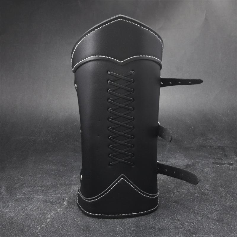 Embellished Leather Armband Adjustable Arm Guard For Men Women Unisex Rock Style Wrist Accessory