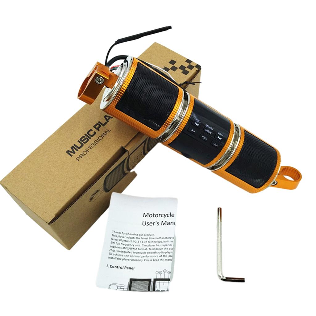 Estéreo universal para motocicleta, resistente al agua, con Bluetooth, compatible con USB y reproductor de música para motocicleta